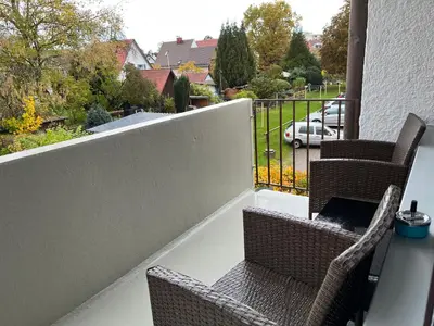 Ein Balkon oder eine Terrasse in der Unterkunft Ferienwohnung in Landsberg am Lech