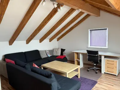 Ein Sitzbereich in der Unterkunft Delfinia