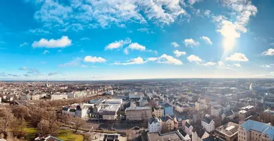 Ein allgemeiner Blick auf Augsburg oder ein Stadtblick von der Ferienwohnung aus