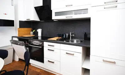 Küche/Küchenzeile in der Unterkunft Top Lage! Gemütliche Wohnung am Englischen Garten