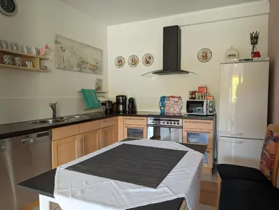 Küche/Küchenzeile in der Unterkunft Ferienwohnung Am Schlössle