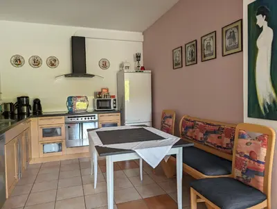Küche/Küchenzeile in der Unterkunft Ferienwohnung Am Schlössle