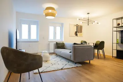 Ein Sitzbereich in der Unterkunft Exklusives City-Apartment Augsburg I Stilvoll & modern