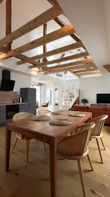 TV/Unterhaltungsangebot in der Unterkunft Modernes Maisonette-Apartment mit Terrasse I Augsburg City