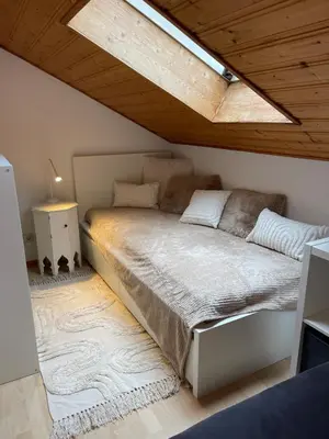 Ein Bett oder Betten in einem Zimmer der Unterkunft Architect-Apartments Atelier 42qm, Küche und Bad