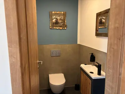 Ein Badezimmer in der Unterkunft Ferienwohnungen Karwendulum