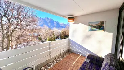 Ein allgemeiner Bergblick oder ein Berglick von der Ferienwohnung aus