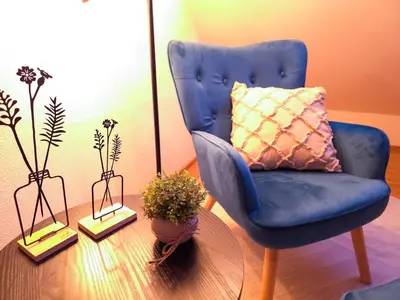 Ein Sitzbereich in der Unterkunft Rost Apartments - Staffelsee