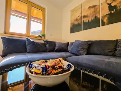 Ein Sitzbereich in der Unterkunft Rost Apartments - Staffelsee