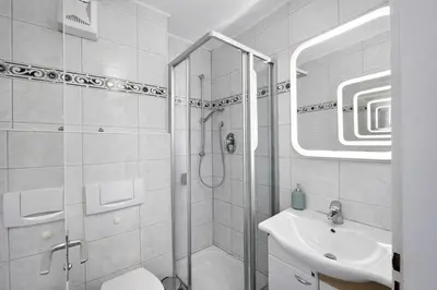 Grundriss der Unterkunft Stilvolles Apartment für bis zu 4 Gäste - Küche & Balkon