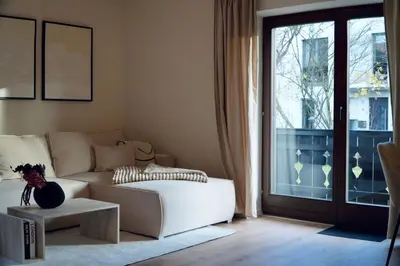 Ein Sitzbereich in der Unterkunft Chiemsee Studio - Kliniknähe I Therme & Ruhe