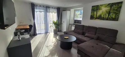 Ein Sitzbereich in der Unterkunft Ferienwohnung Alea