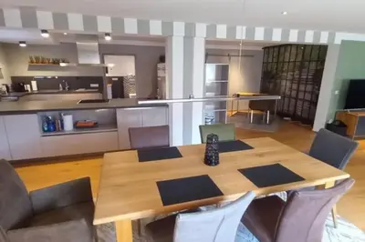 Küche/Küchenzeile in der Unterkunft NEU! Ferienwohnung Design 1 Wasserburger Land