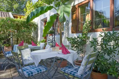 Ein Garten an der Unterkunft Gasthaus Café König