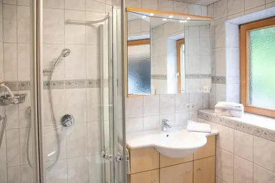 Ein Badezimmer in der Unterkunft Ferienwohnung beim Rehberg