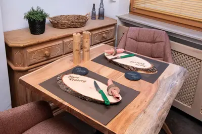 Ein Sitzbereich in der Unterkunft Ferienwohnung beim Rehberg