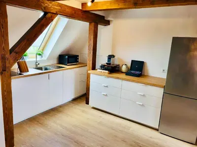 Küche/Küchenzeile in der Unterkunft EDEN - Penthouse-Loft über den Dächern Kaufbeurens