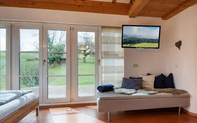 Ein Sitzbereich in der Unterkunft Seimehof Urlaub auf dem Bauernhof