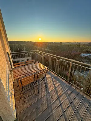Ein Balkon oder eine Terrasse in der Unterkunft Bavaria Home - Zentral, Küche, Waschen, Parken
