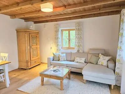 Ein Sitzbereich in der Unterkunft Holiday apartment OG