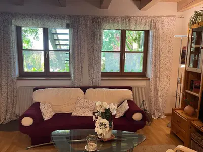 Ein Sitzbereich in der Unterkunft Ferienwohnung Kugler