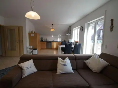 Ein Sitzbereich in der Unterkunft Ferienwohnung Monika