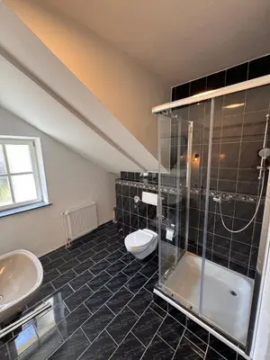 Ein Badezimmer in der Unterkunft Bavaria Home - Terrasse, Küche, Parken