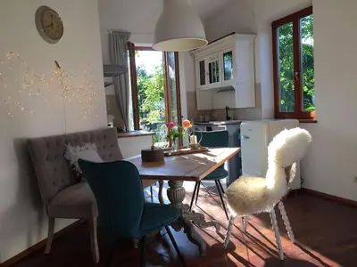 Ein Sitzbereich in der Unterkunft Mathilde Comfortable holiday residence