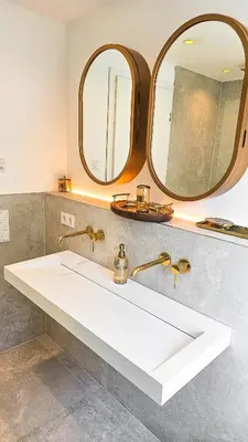 Ein Badezimmer in der Unterkunft Beautiful new L apartment -15 min to Octoberfest