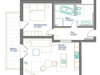 Grundriss der Unterkunft Apartment Tegernsee Stern bei Rottach-Egern by Interhome