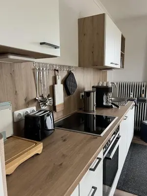 Küche/Küchenzeile in der Unterkunft Geräumige Panorama-Bergwohnung mit Sauna Gruppen & Familien
