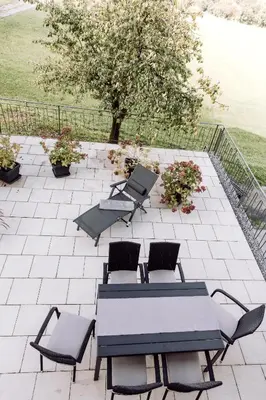 Ein Garten an der Unterkunft Haus Horizont