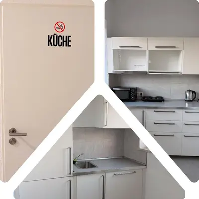 Küche/Küchenzeile in der Unterkunft Haus an der Brücke