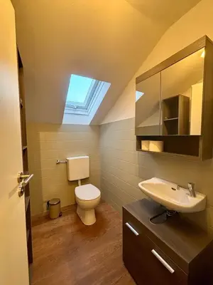 Ein Badezimmer in der Unterkunft Ruhig gelegene Ferienwohnung am Waldrand