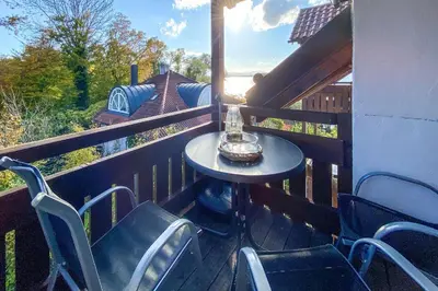 Ein Balkon oder eine Terrasse in der Unterkunft Chiemsee Blick