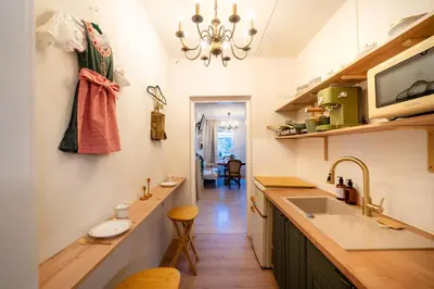 Küche/Küchenzeile in der Unterkunft 2 Zimmer Retro City Apartment in der Altstadt
