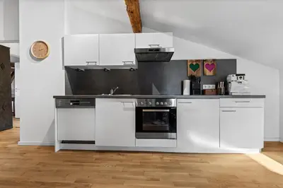 Küche/Küchenzeile in der Unterkunft Design Apartment No 3 Gmund am Tegernsee by BALANCED