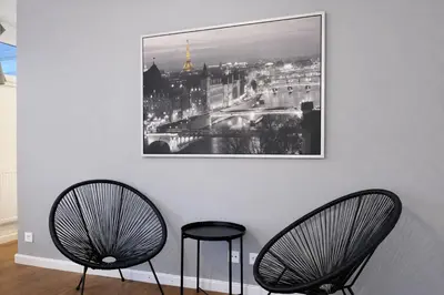 Ein Sitzbereich in der Unterkunft Stilvolles Studio für bis zu 6 Gäste - Balkon & Parkplatz