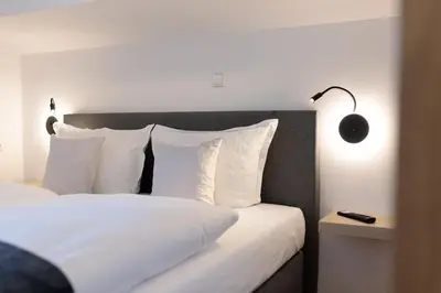 Ein Bett oder Betten in einem Zimmer der Unterkunft Heu22 Heuboden