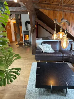 Ein Sitzbereich in der Unterkunft BLUELAND Loft