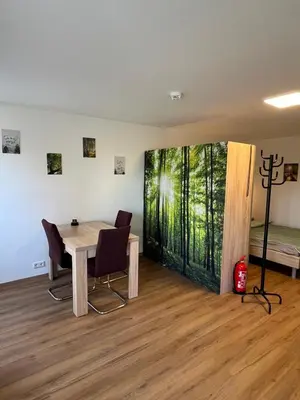 Ein Sitzbereich in der Unterkunft Apartment Sebald