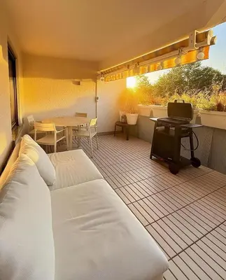 Ein Sitzbereich in der Unterkunft Oasis