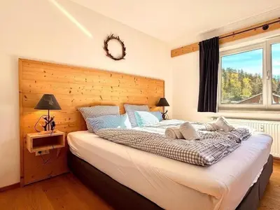 Ein Bett oder Betten in einem Zimmer der Unterkunft Berg-Faszination Wetterstein
