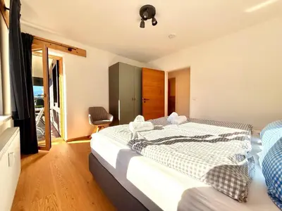 Ein Bett oder Betten in einem Zimmer der Unterkunft Berg-Faszination Wetterstein