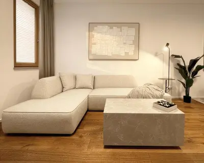 Ein Sitzbereich in der Unterkunft TrulySpace - Modernes Apartment am Rathausplatz, Terrasse, Fahrstuhl
