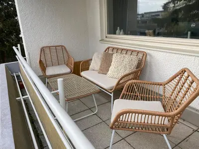 Ein Balkon oder eine Terrasse in der Unterkunft Modern Live and Work Convenient to Munich Messe