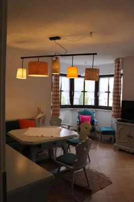 Ein Sitzbereich in der Unterkunft Ferienwohnung Elektra