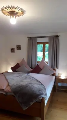 Ein Bett oder Betten in einem Zimmer der Unterkunft Lippschneiderhof Urlaub auf dem Bauernhof