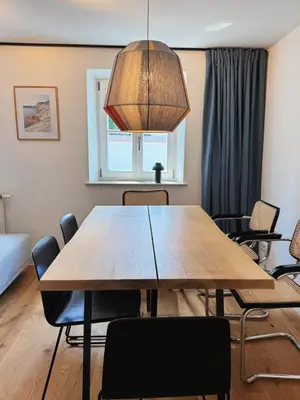 Ein Sitzbereich in der Unterkunft TheBlueInn