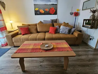 Ein Sitzbereich in der Unterkunft Feriendorf Hochbergle Haus Marie